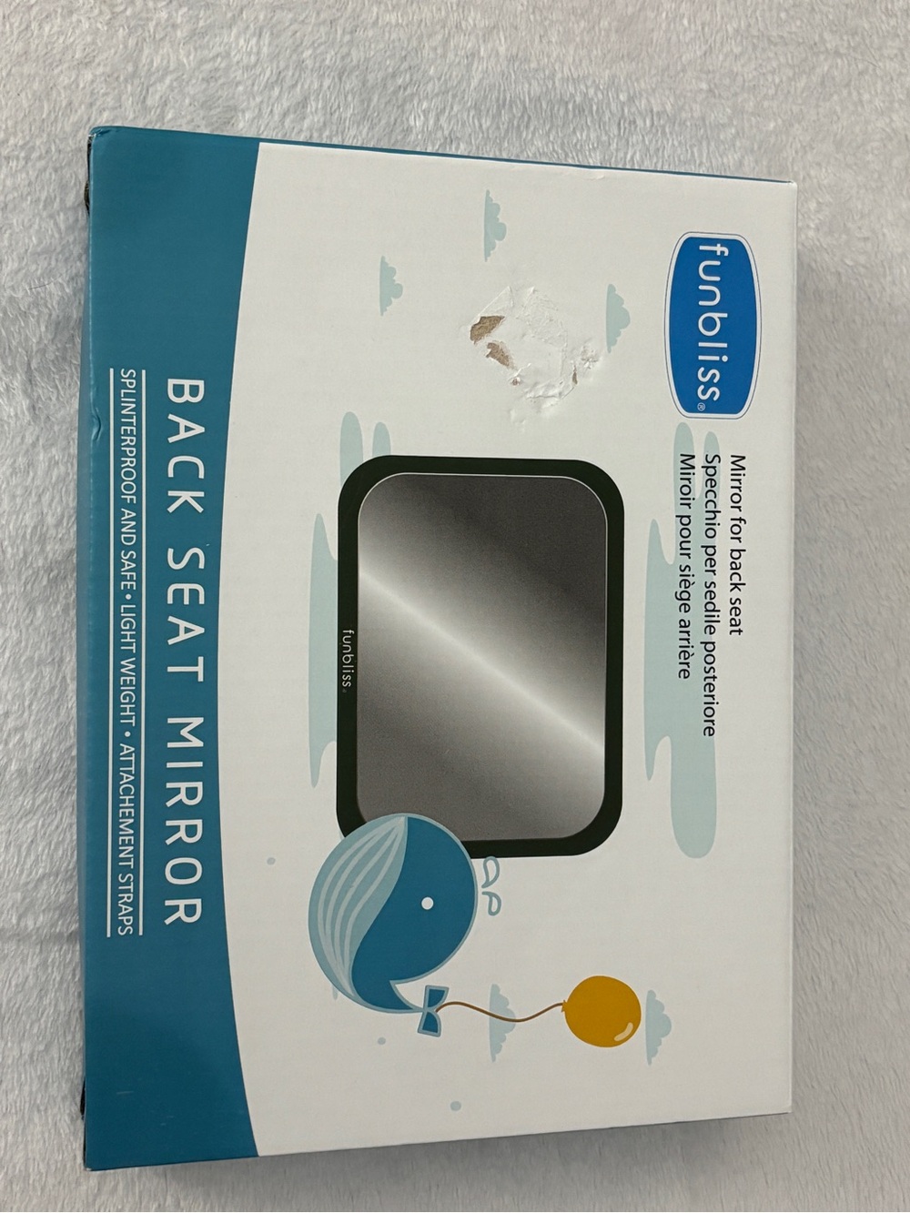 Bliss Car Back-Seat Mirror in Teal and Black